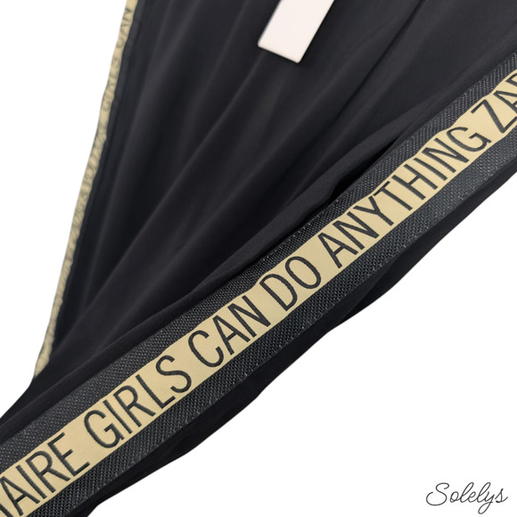 Zadig & Voltaire Paula Band Girls Can Do Anything Black Pant Trouser 36 S NWT - Picture 4 of 9
